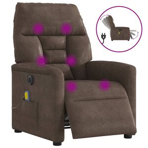 vidaXL Elektrisk massagef&aring;t&ouml;lj m&ouml;rkgr&aring; mikrofibertyg