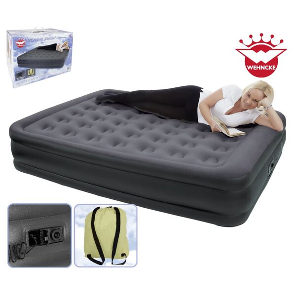 Happy People Luftmadrass med pump Double 203x157x47 cm antracit