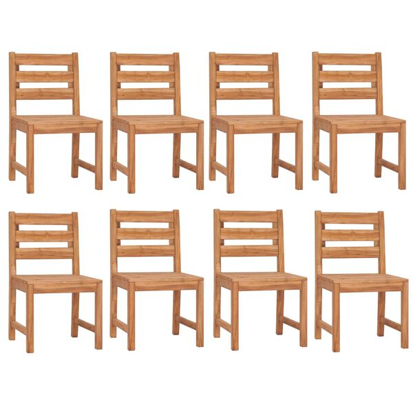 vidaXL Matgrupp f&ouml;r tr&auml;dg&aring;rden 9 delar massivt teaktr&auml;