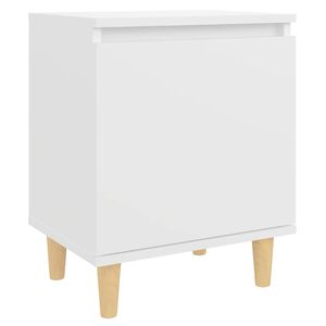 vidaXL S&auml;ngbord med massiva ben vit 40x30x50 cm