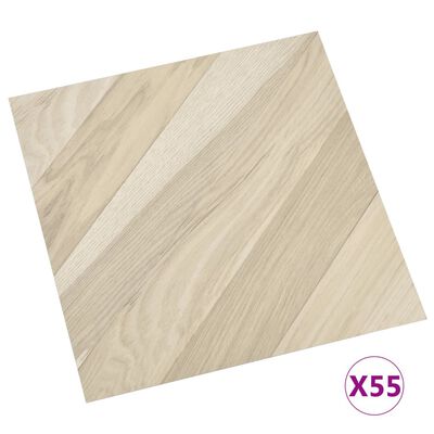 vidaXL Självhäftande golvplankor 55 st PVC 5,11 m² beige ränder