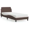 vidaXL Bed with Mattress "Dover" Brown 90x200 cm Faux Leather