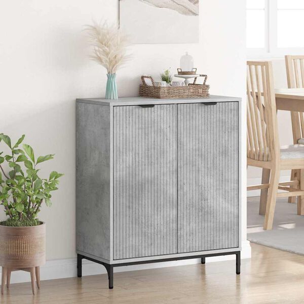 vidaXL Sideboard Betonggr&aring; 69,5 x 33 x 82 cm Konstruerat tr&auml;