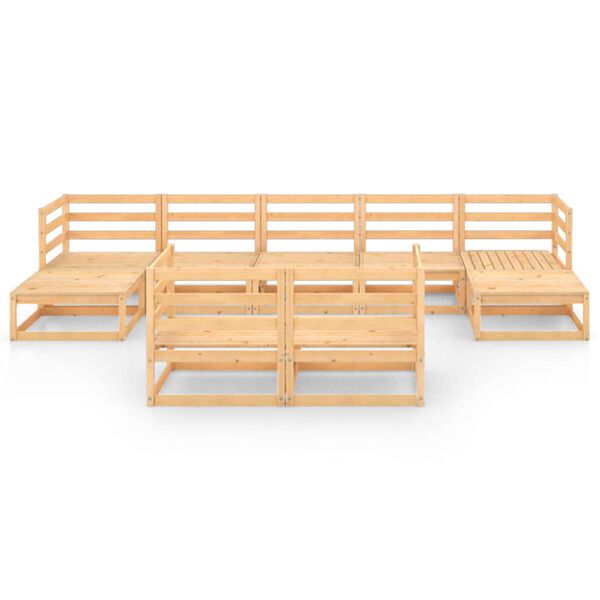vidaXL Loungegrupp f&ouml;r tr&auml;dg&aring;rden 9 delar massiv furu