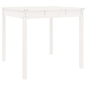 vidaXL Tr&auml;dg&aring;rdsbord vit 82,5x82,5x76 cm massiv furu