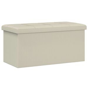 vidaXL F&auml;llbar F&ouml;rvaringsb&auml;nk Vit 180 kg 80 L 77 x 38 x 38 cm Linne
