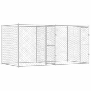 vidaXL Hundbur Silver 400 x 200 x 200 cm Galvaniserat St&aring;l
