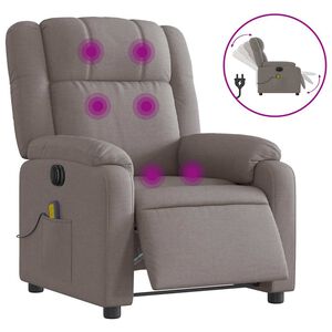 vidaXL Elektrisk massagef&aring;t&ouml;lj taupe tyg