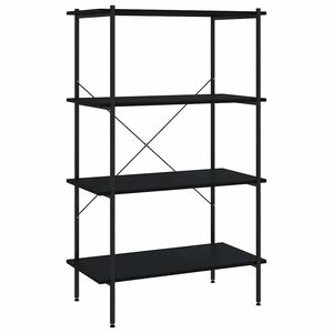 vidaXL Hyllenhet med 4 hyllplan svart 80x40x130 cm