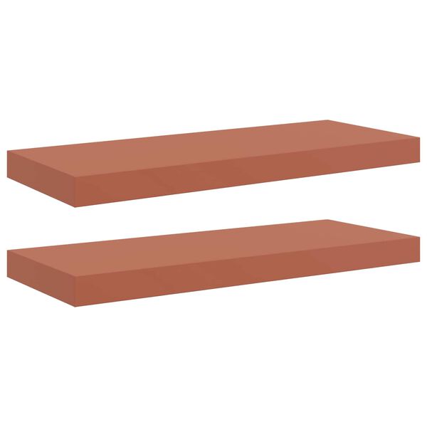 vidaXL V&auml;gg hylla med lagring 2 pcs R&ouml;d 60 x 23 x 4 cm Konstruerat tr&auml;