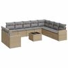 vidaXL Loungegrupp f&ouml;r tr&auml;dg&aring;rden m. dynor 11 delar beige konstrotting
