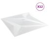 vidaXL V&auml;ggpaneler Stj&auml;rna 12 pcs Vit Star 50 x 50 cm XPS Skum