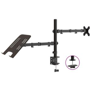 vidaXL Sk&auml;rmf&auml;ste f&ouml;r 4 sk&auml;rmar svart st&aring;l VESA 75/100 mm