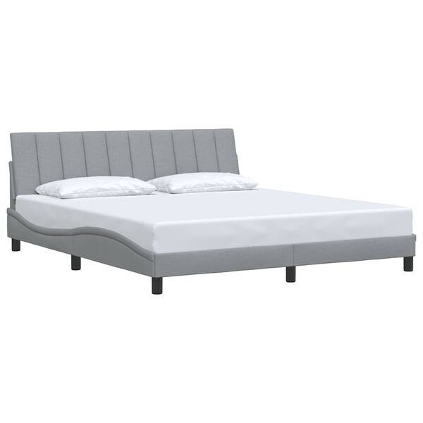 vidaXL Bed Frame without Mattress "Hanko" Light Grey 180x200 cm Fabric