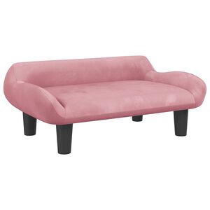 vidaXL Barnsoffa rosa 70x40x24 cm sammet