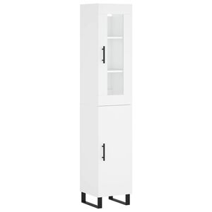 vidaXL H&ouml;gsk&aring;p vit 34,5x34x180 cm konstruerat tr&auml;
