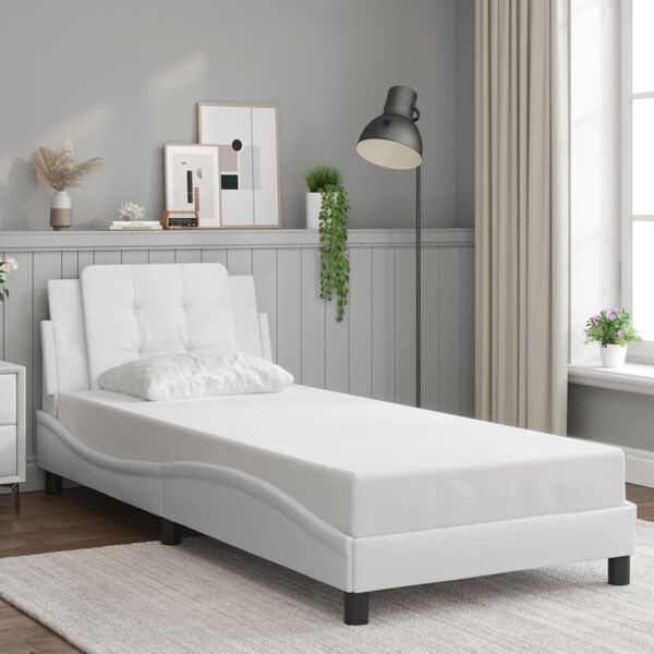 vidaXL Bed Frame without Mattress "Zadar" White 100x200 cm Faux Leather