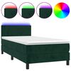 vidaXL Res&aring;rs&auml;ng med madrass och LED m&ouml;rkgr&ouml;n 90x200 cm sammet
