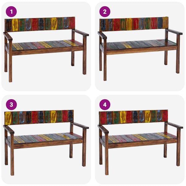 vidaXL Matstolar 4 st massivt återvunnet trä