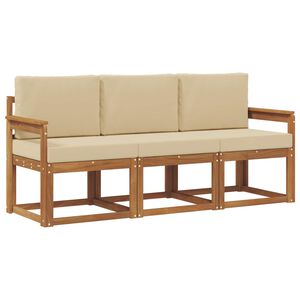 vidaXL Utomhussoffset 3 st Naturlig och Beige