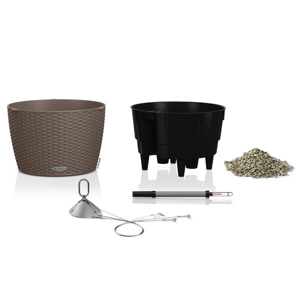 LECHUZA Hängande blomkruka NIDO Cottage 35 ALL-IN-ONE sandbrun