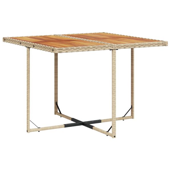 vidaXL Matgrupp f&ouml;r tr&auml;dg&aring;rden med dynor 9 delar beige konstrotting