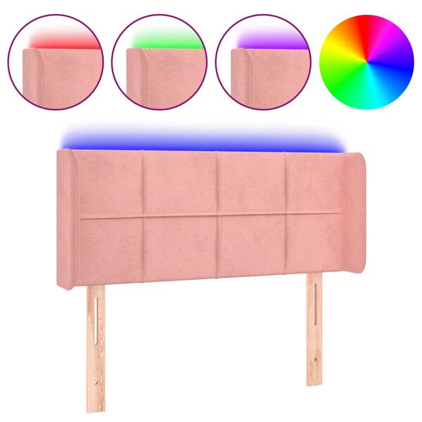 vidaXL S&auml;nggavel LED rosa 93x16x78/88 cm sammet
