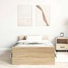 vidaXL Sängram utan madrass sonoma-ek 100x200 cm konstruerad trä
