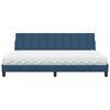 vidaXL Bed with Mattress "Hanko" Blue 200x200 cm Fabric