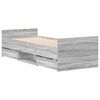 vidaXL Sängram med huvudgavel och fotgavel grå sonoma 90x190 cm
