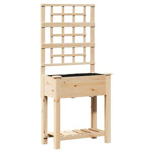 vidaXL Tr&auml;dg&aring;rdsplanterare Beige 71 x 38 x 152 cm Massivt Furu