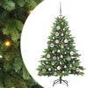 vidaXL Konstgjord julgran med 150 LED-lampor Gr&ouml;n 120 cm PE och PVC