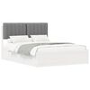 vidaXL S&auml;ngram med Kl&auml;dd Huvudgavel Ljusgr&aring; 135 x 190 cm Massiv furu