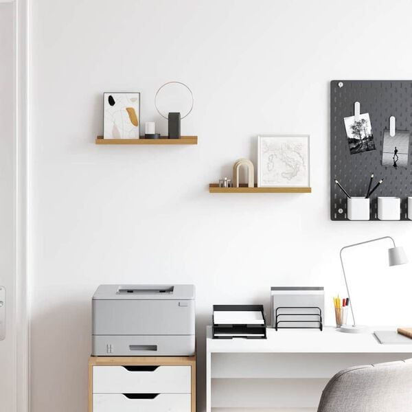 vidaXL V&auml;gg hylla med hylla 2 pcs Beige 40 x 9 x 3 cm Konstruerat tr&auml;