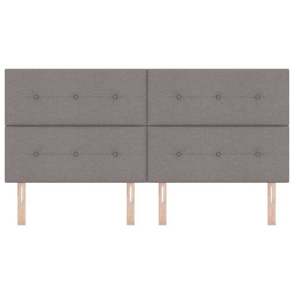 vidaXL H&ouml;jdjusterbar S&auml;nggavel med huvudgavel Taupe 200 cm tyg