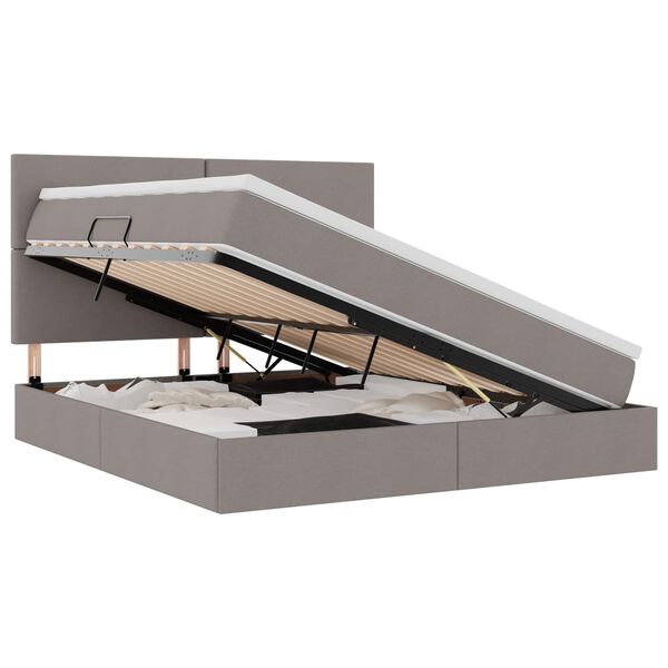 vidaXL F&ouml;rvaringss&auml;ng med madrass Taupe 160 x 200 cm Polyester