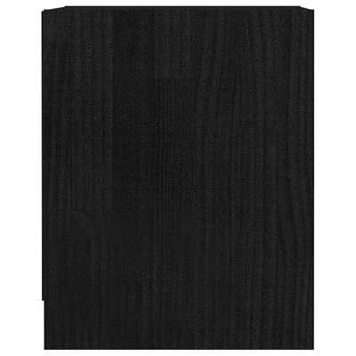vidaXL Sängbord svart 35,5x33,5x41,5 cm massiv furu