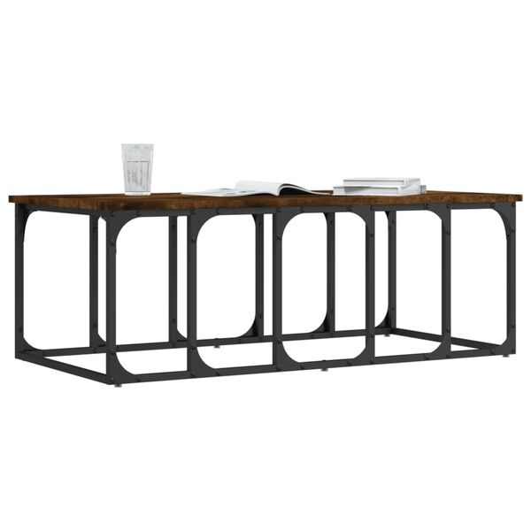 vidaXL Soffbord r&ouml;kf&auml;rgad ek 100x50x35,5 cm konstruerat tr&auml;