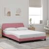vidaXL Bed Frame with Headboard "Dover" Pink 120x200 cm Velvet