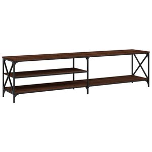 vidaXL Tv-b&auml;nk brun ek 200x40x50 cm konstruerat tr&auml; och metall