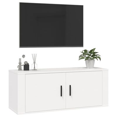 vidaXL Väggmonterad tv-bänk vit 100x34,5x40 cm