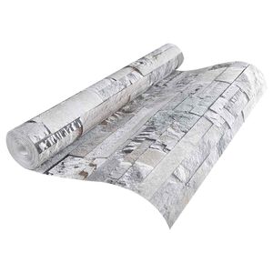 vidaXL 3D sten tapet Gr&aring; 10 x 0,53 m Non-woven tyg
