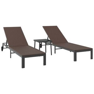 vidaXL Solb&auml;dd 3 st konstrotting Brun