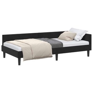 vidaXL H&ouml;rn S&auml;ngram med huvudgavel Svart 90 cm x 200 cm Sammet