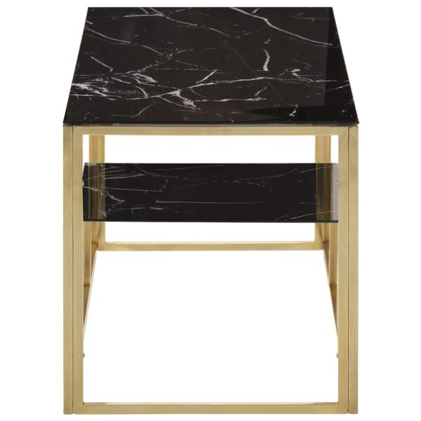 vidaXL Soffbord guld rostfritt stål och härdat glas