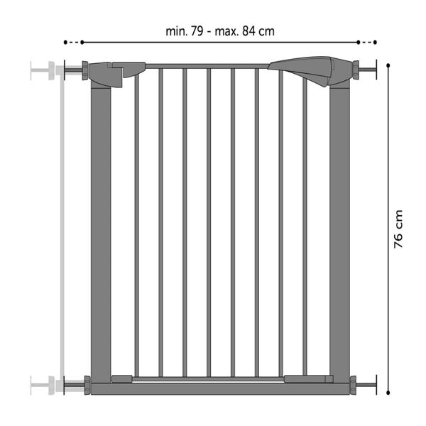 FLAMINGO S&auml;kerhetsgrind Salus gr&aring; 79-84 cm