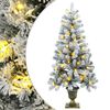 vidaXL Flockad mini-julgran 120 cm 100 LED-lampor Varmvit PVC