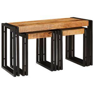 vidaXL Nestingbord 3 st Brun och svart 82 x 40 x 45 cm