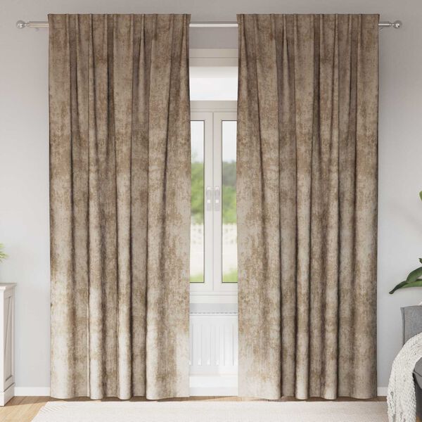 vidaXL Sammetsgardiner 2 pcs champagne 225 x 140 cm Sammet