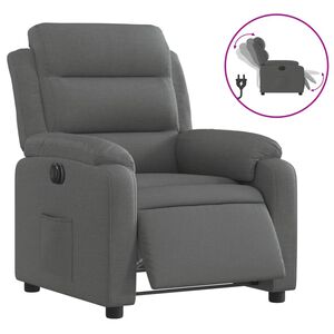 vidaXL Elektrisk reclinerf&aring;t&ouml;lj m&ouml;rkgr&aring; tyg